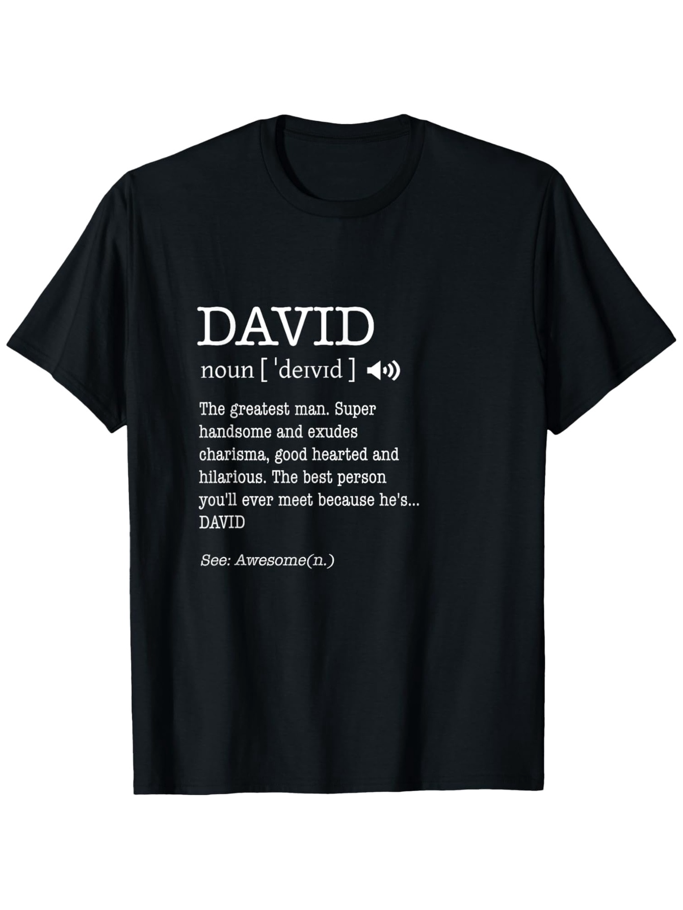 Men's Graphic T-Shirt DAVID Definition Inspired Playful Typography With Dictionary Style Text Layout