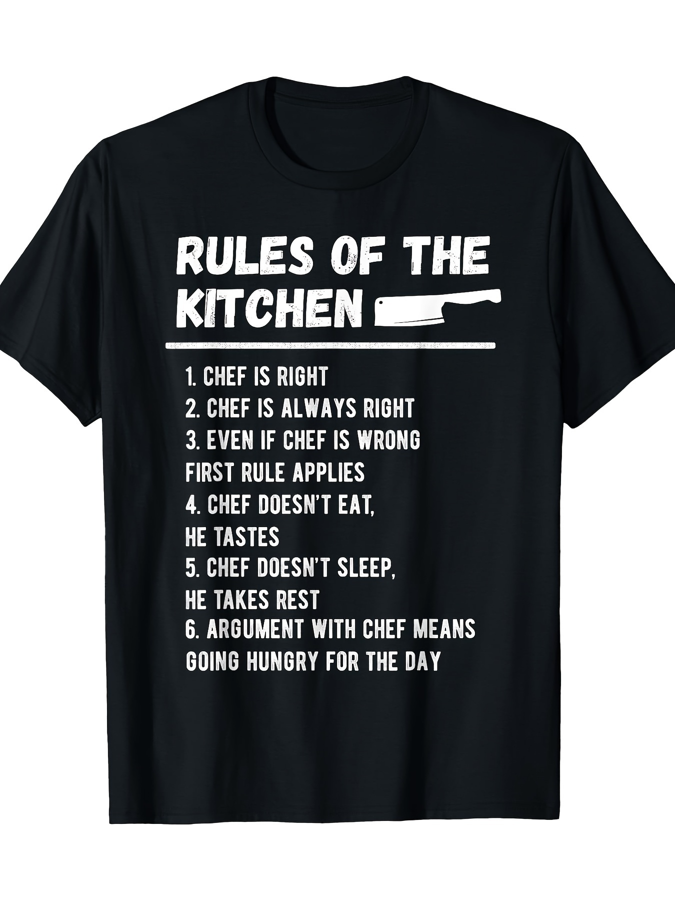 Men's Graphic T-Shirt Rules Of The Kitchen Chef Wisdom Knife Illustration T Shirt