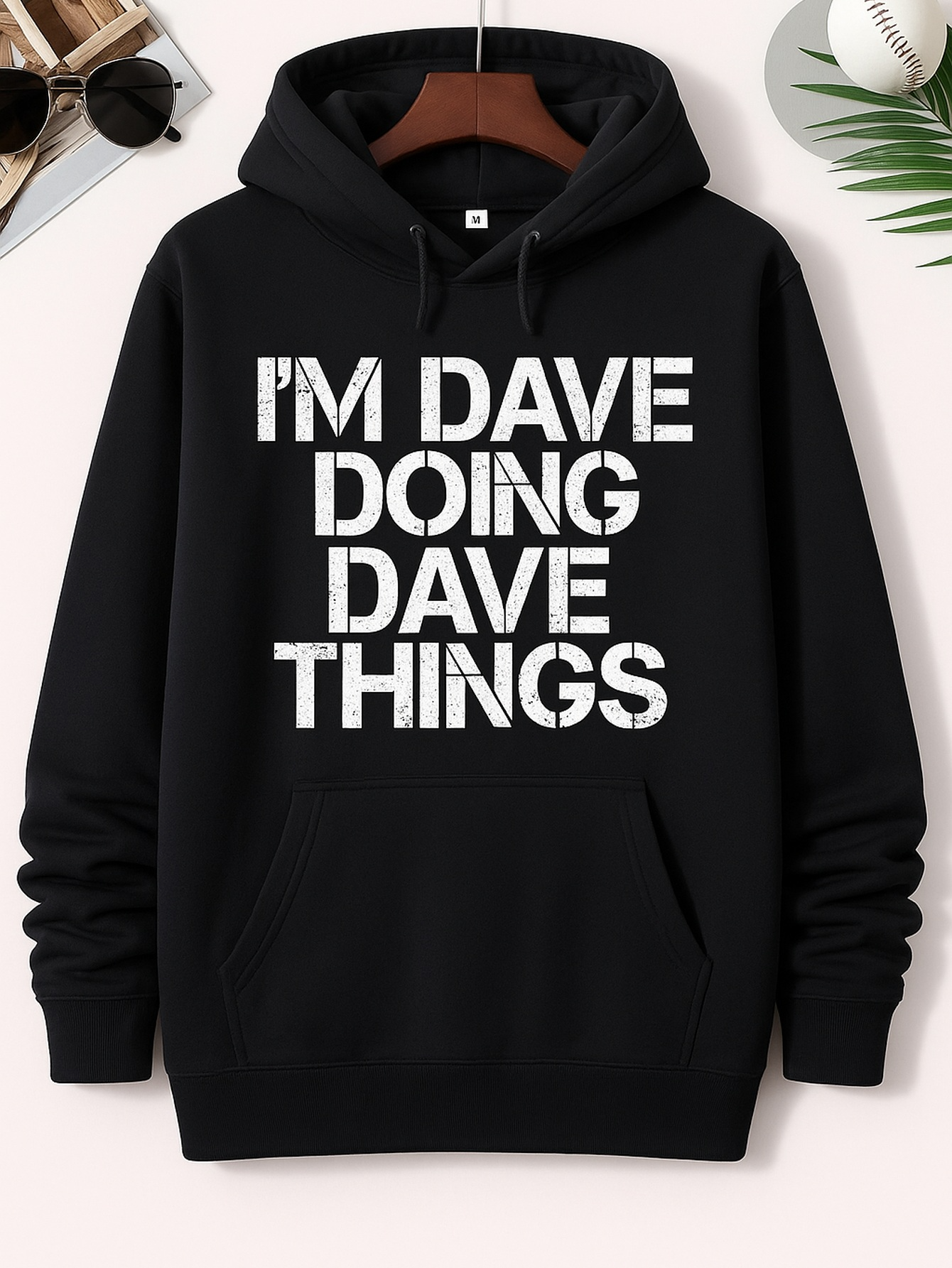 Men's Graphic Hoodie Im Dave Doing Dave Things With Bold White Letter Graphic Hoodie