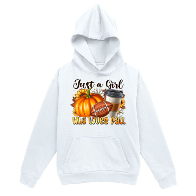 Men's Graphic Hoodie Just A Girl With Pumpkins Autumn Mug And Falling Leaves