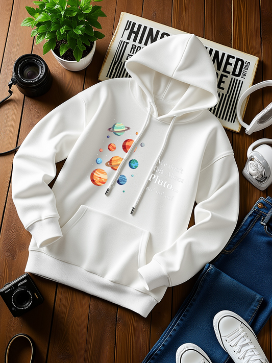 Men's Graphic Hoodie Colorful Space Planets Floating Among Vibrant Cosmic Stars Planets