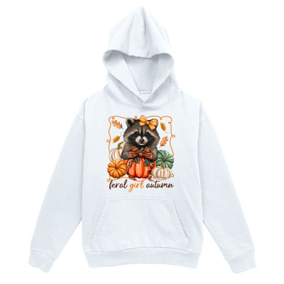 Men's Graphic Hoodie Fresh Autumn Harvest With Pumpkins And Cute Bow Tied Raccoon