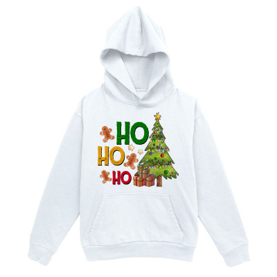 Men's Graphic Hoodie Ho Ho Ho Colorful Festive Glitter With Christmas Pine Tree