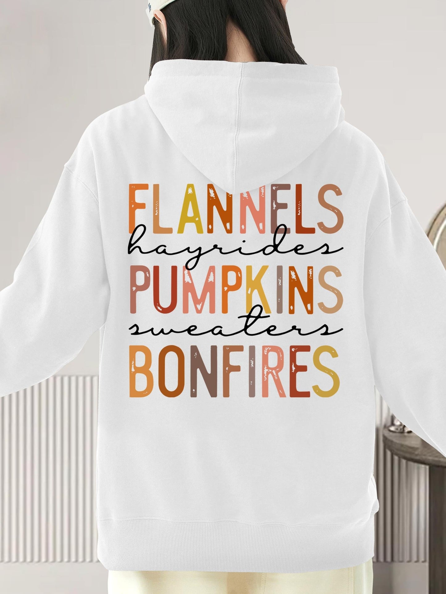 Women's Graphic Hoodie Flannels Hayrides Pumpkins Sweaters Bonfires Autumn Harvest Hoodie