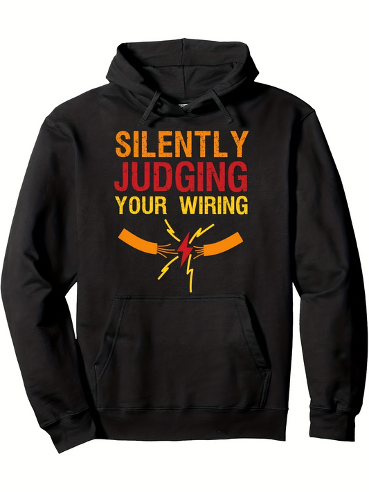 Men's Graphic Hoodie Silently Judging In Vibrant Colors With Electric Sparks Hoodie