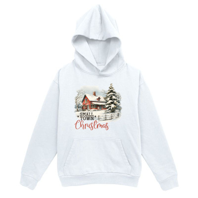 Men's Graphic Hoodie Merry Christmas Winter Snow House With Pine Trees Under Falling Snow