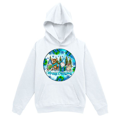 Men's Graphic Hoodie Winter Wonderland Among Snowy Trees With Green Pine Under Frosty Sky Village