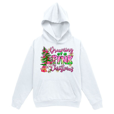 Men's Graphic Hoodie Dreaming Of Pink Christmas With Colorful Ornaments Festive Christmas Tree