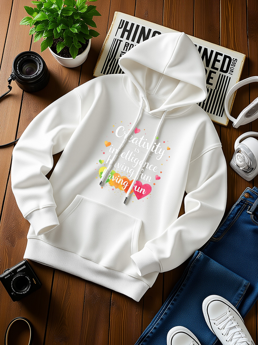 Men's Graphic Hoodie Colorful Hearts Among The Clouds Under Sunny Day Hoodie