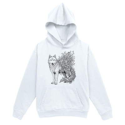 Men's Graphic Hoodie Wild Forest Atmosphere With Lush Trees Surrounding Lone Wolf
