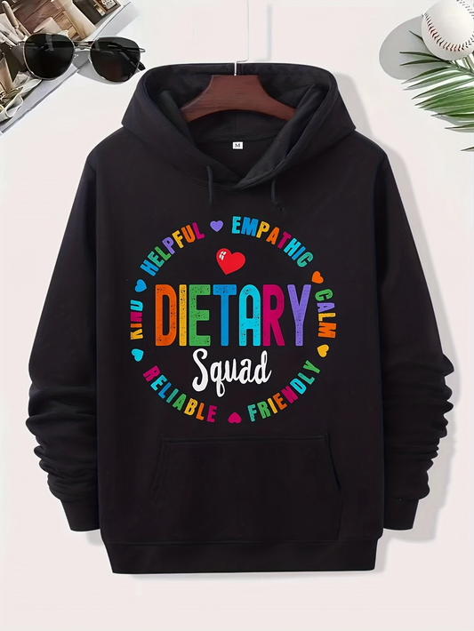 Men's Graphic Hoodie Empathic Helpful Cheerful Reliable Friendly Dietary Squad Heart Graphic Hoodie