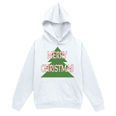 Men's Graphic Hoodie Merry Christmas Festive Candy Cane Letters In Green Christmas Tree