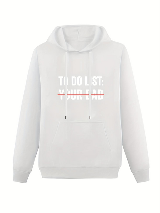 Men's Graphic Hoodie To Do List Text Highlighted Bold Lettering Hoodie