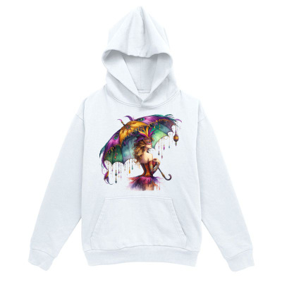Men's Graphic Hoodie Colorful Rainy Night With Dark Clouds And Vivid Artistic Umbrella