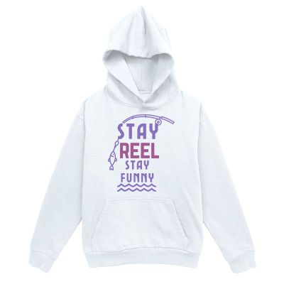 Men's Graphic Hoodie Stay Reel Stay Funny With Playful Waves And Fishing Rod Hoodie