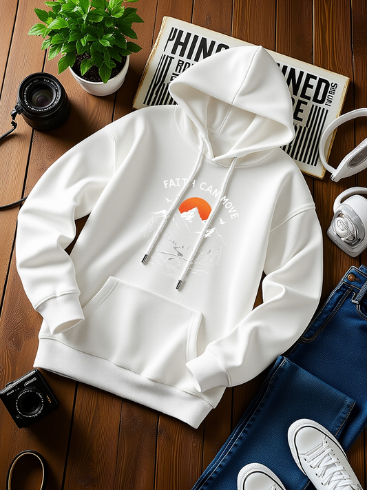 Men's Graphic Hoodie Rising Sun Over Calm Mountain Peaks Hoodie