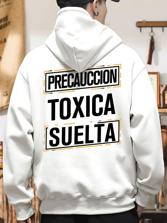 Men's Graphic Hoodie TOXIC CAUTION printed text