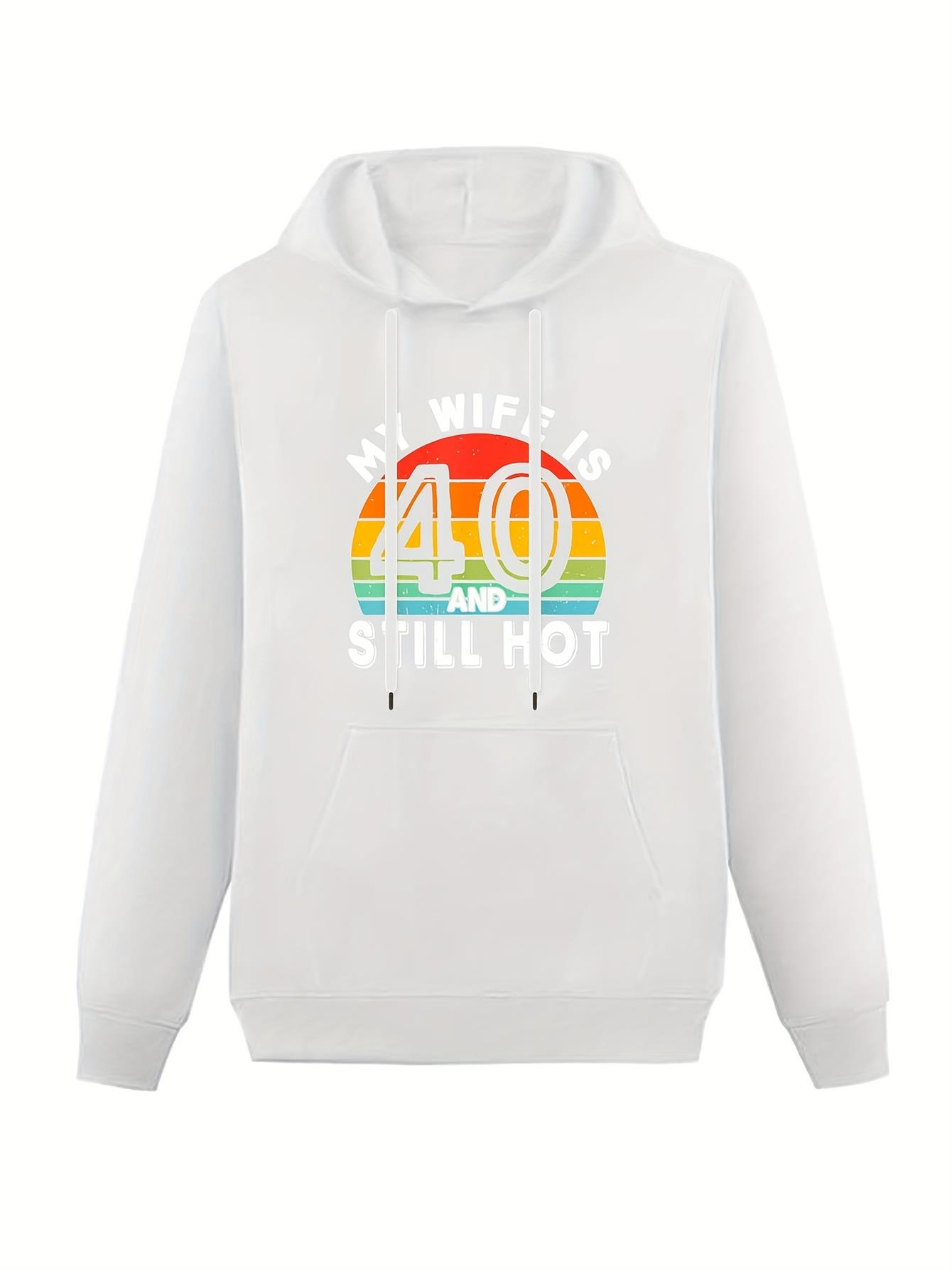 Men's Graphic Hoodie Life With A 40 And Still Hot Sunset Rainbow Hoodie