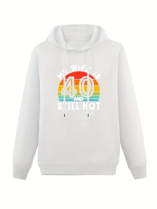 Men's Graphic Hoodie Life With A 40 And Still Hot Sunset Rainbow Hoodie