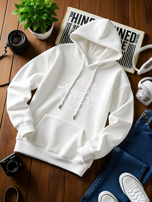 Men's Graphic Hoodie Delicate Swirling Abstract Florals Gracefully Centered Hoodie
