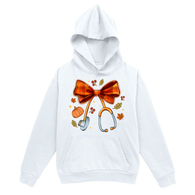 Men's Graphic Hoodie Autumn Leaves With Orange Bow Around Stethoscope