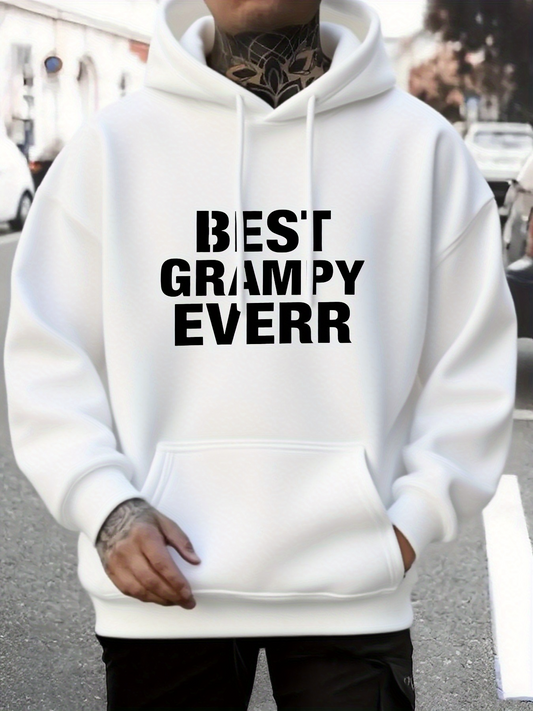 Men's Graphic Hoodie Best Grampy Ever Bold Black Lettering Hoodie