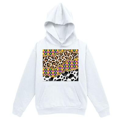 Men's Graphic Hoodie Wild Animal Patterns Mixed With Vibrant Geometric And Cow Print Panel