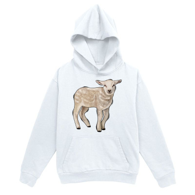 Men's Graphic Hoodie Gentle Pasture Breeze With Soft Fleece Calf Under Spring Light Lamb