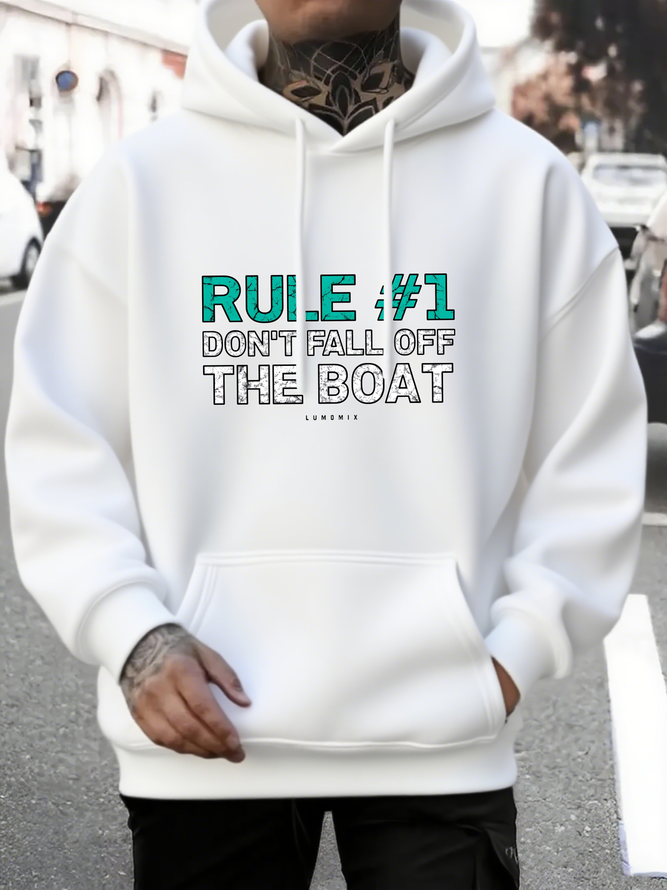 Men's Graphic Hoodie Rule Number One With Dont Fall Off The Boat Hoodie