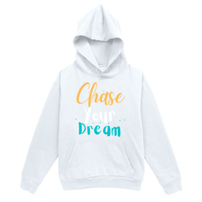 Men's Graphic Hoodie Chase Your Dream In Colorful Lettering On White Hoodie