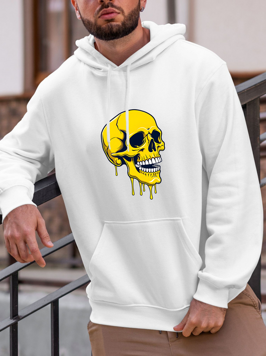 Men's Graphic Hoodie Bright Melting Yellow Skull Graphic Hoodie