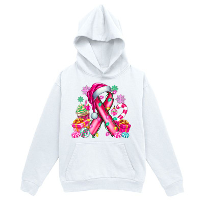 Men's Graphic Hoodie Bright Pink Hope Ribbon Surrounded By Colorful Gems And Flowers Ribbon