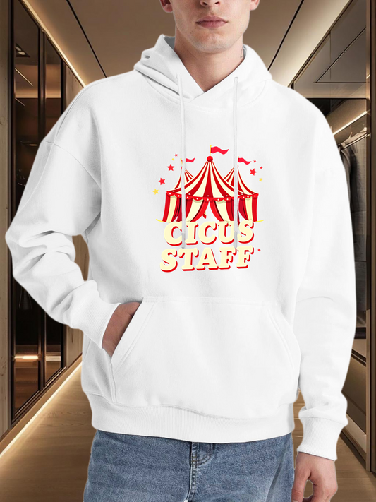 Men's Graphic Hoodie Circus Staff Colorful Tented Roof With Flags And Playful Light Sparkles Circus Tent