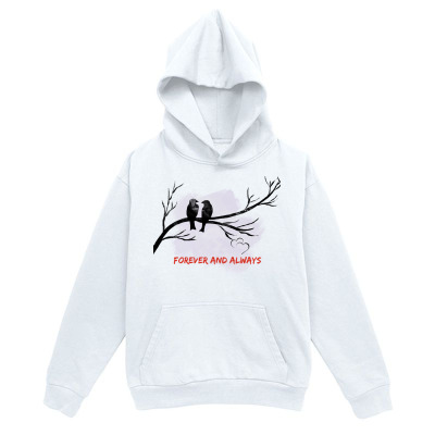 Men's Graphic Hoodie Forever And Always Two Birds On A Branch With Moonlight Glow