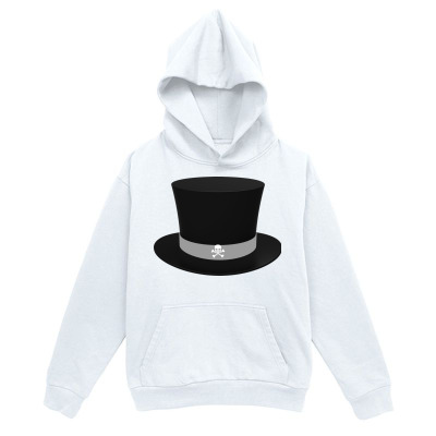 Men's Graphic Hoodie Classic Black Formal Hat Design With Soft Shading On White Hoodie