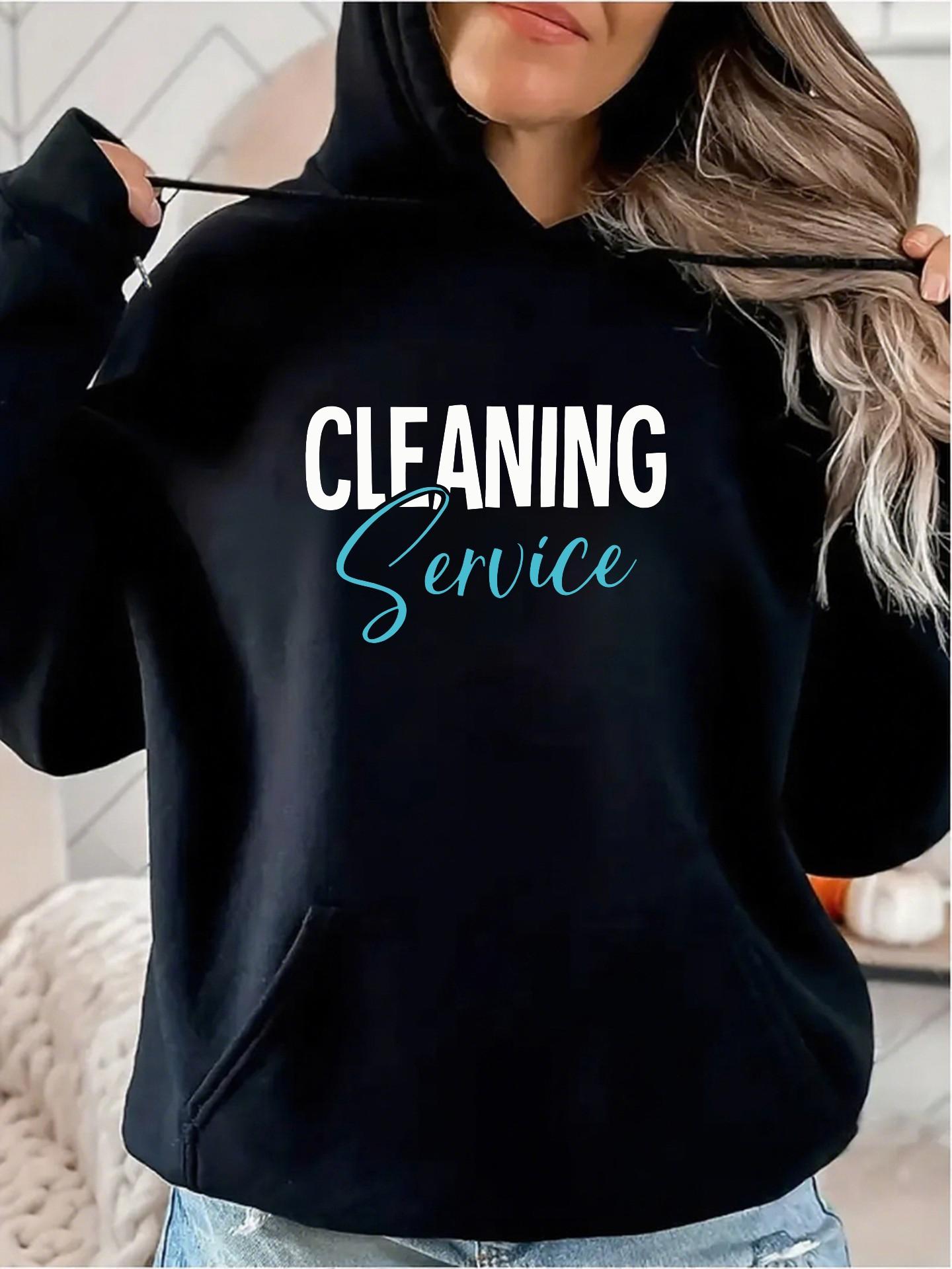 Women's Graphic Hoodie Cleaning Service Modern Script Lettering With Minimalist Professional Aesthetic And Simple Layout Hoodie