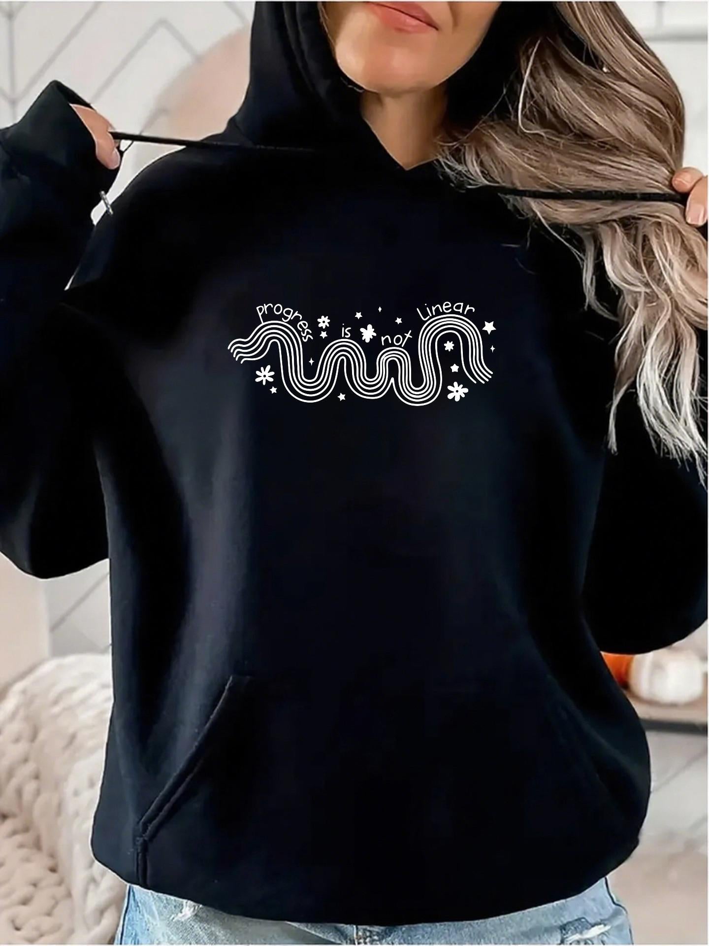 Women's Graphic Hoodie Starry Mystical Patterned Snake Amid Cosmic Elements Snake