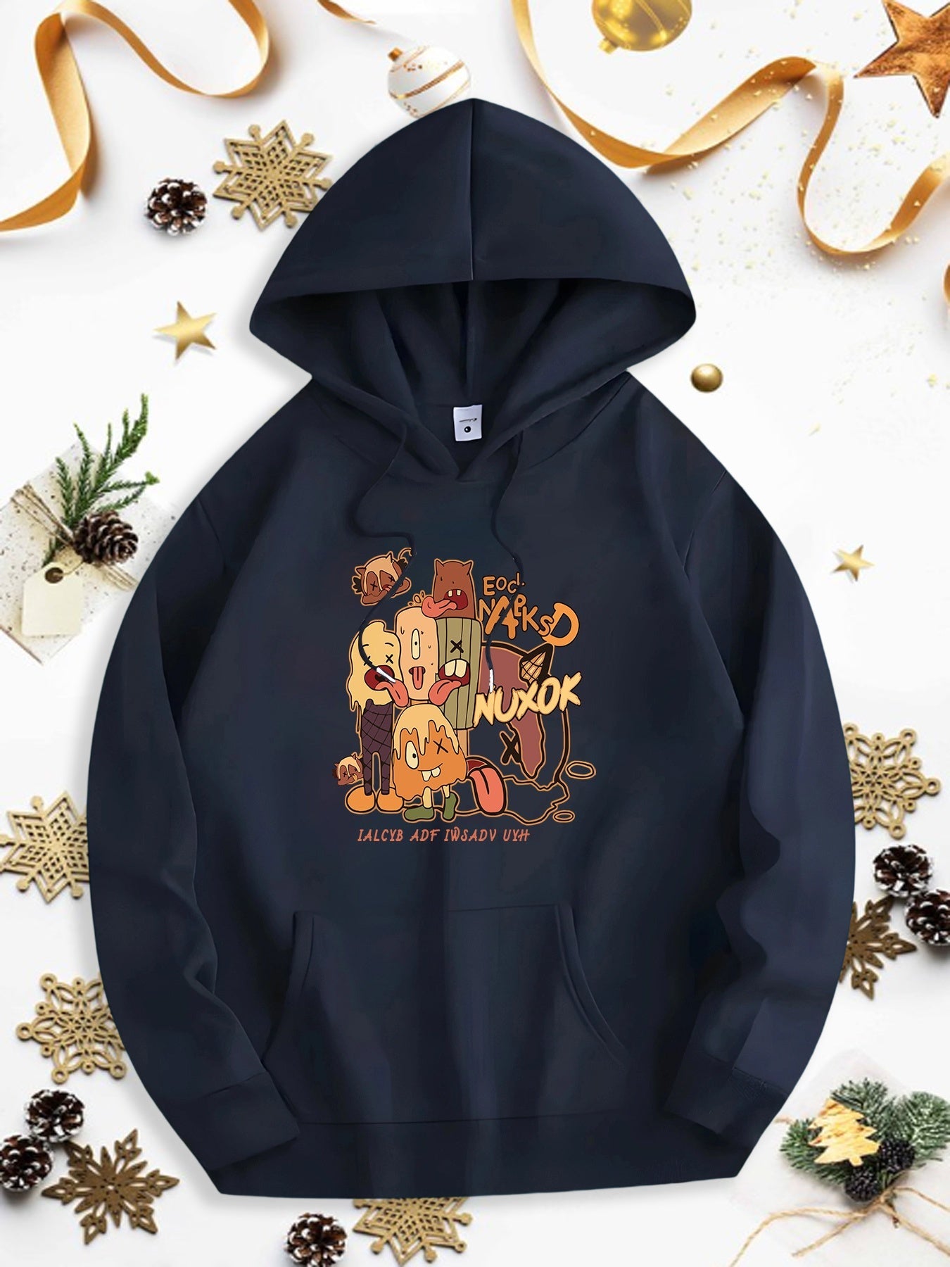 Men's Graphic Hoodie Wild Mushrooms With Woodland Foliage And Autumn Forest Elves Mushroom