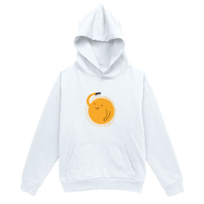 Men's Graphic Hoodie Playful Cartoon Orange With Subtle Swirl And Smiling Face Fruit