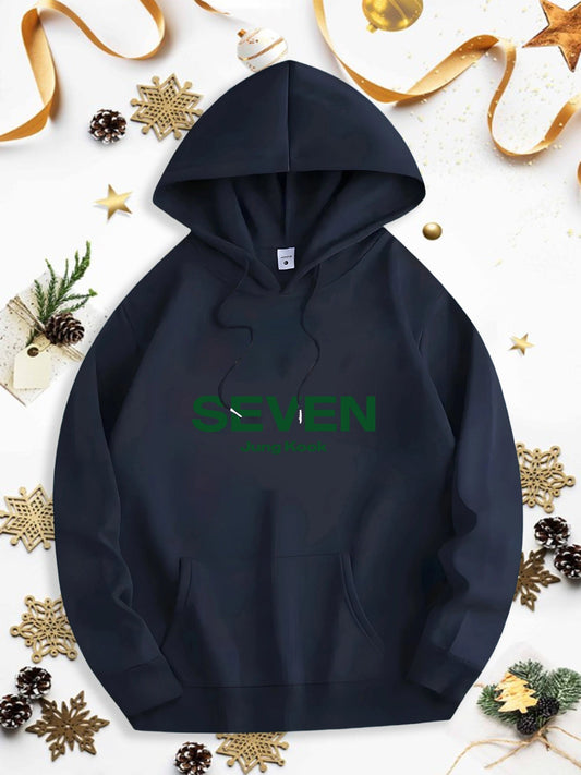 Men's Graphic Hoodie Green Modern Minimalist Typography On Sleek Winter Streetwear Hoodie