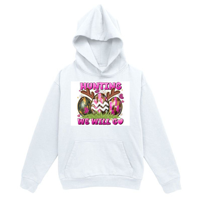Men's Graphic Hoodie Hunting We Will Go Cute Bunny Surrounded By Colorful Easter Eggs