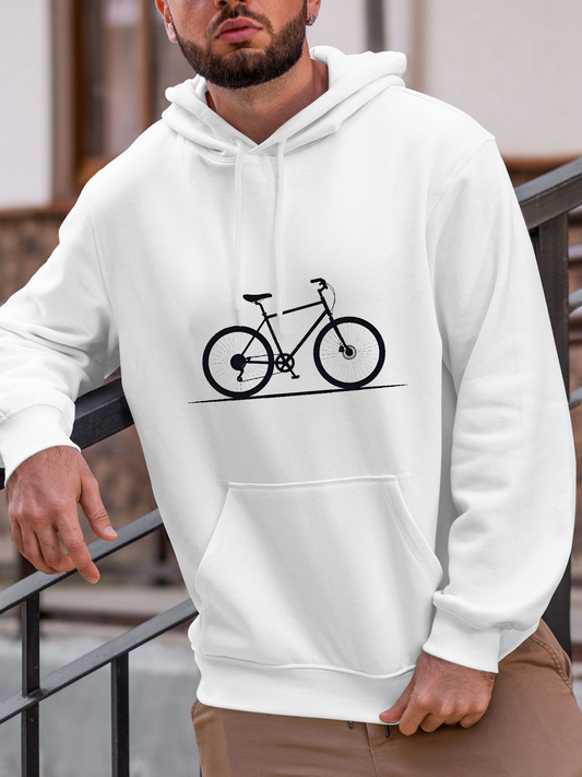 Men's Graphic Hoodie Minimalist Outline Modern Sporty Graphic Bicycle