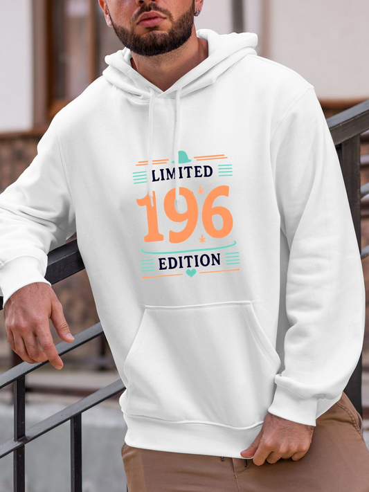 Men's Graphic Hoodie Limited Edition Vintage Typography With Colorful Accents And Bold Number Hoodie