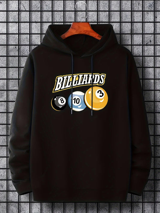 Women's Graphic Hoodie Billiards Game Table Balls With Striking Vintage Lettering