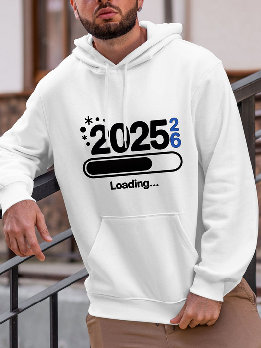 Men's Graphic Hoodie Loading Bar Progress Design With Numbers And Bold Year Hoodie