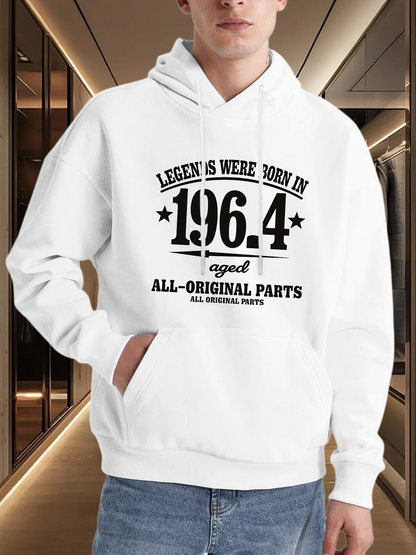 Men's Graphic Hoodie Legends Were Born In 1964 Aged All Original Parts Hoodie