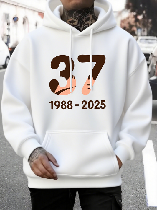Men's Graphic Hoodie Bold Years Timeline Graphic With Warm Shades Number