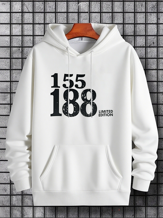 Men's Graphic Hoodie Limited Edition Bold Text With Grunge Distressed Numbers Hoodie