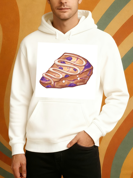 Men's Graphic Hoodie Delicate Icing Drizzled Pastry Among Swirls Of Cinnamon Roll