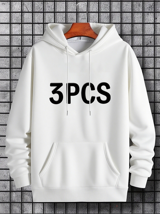 Men's Graphic Hoodie Bold Text Graphic With Large Front Statement Hoodie